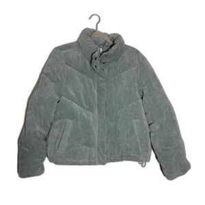 Ci Sono Corduroy Puffer Jacket - Light Green